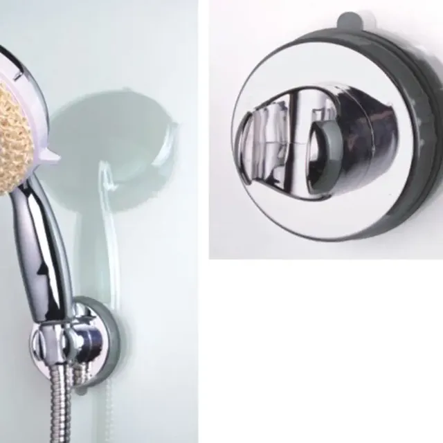 Support mural douche ventouse chromé brillant plastique… – vue 3