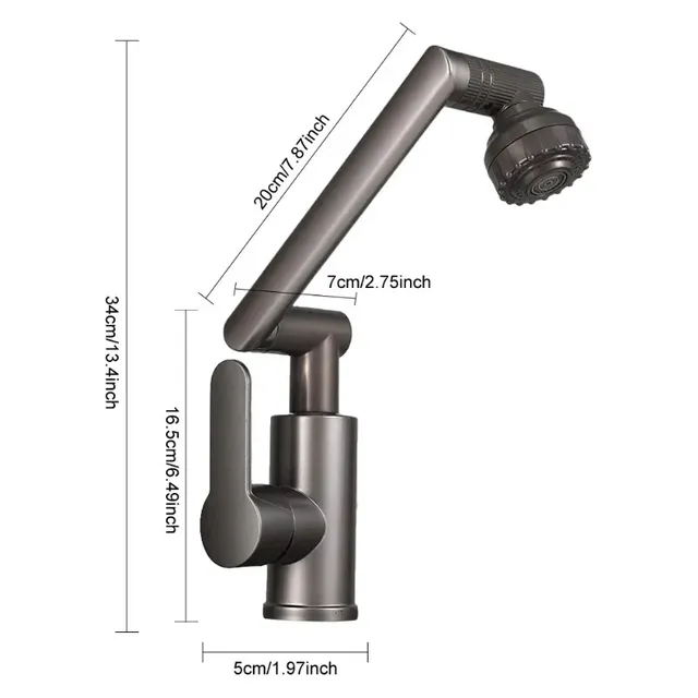 Robinet universel à bras mécanique avec tuyau 2x60cm – vue 5