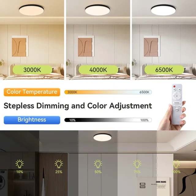 Plafonnier LED intelligent télécommandé dimmable… – vue 2