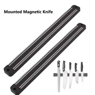 Porte couteaux magnétique mural acier noir slim inox puissant fixation…