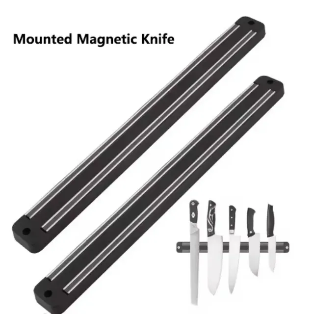 Porte couteaux magnétique mural acier noir slim inox…