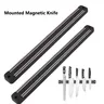 Porte couteaux magnétique mural acier noir slim inox… – vue 1
