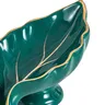 Porte savon céramique feuille émaillée vert émeraude… – vue 5