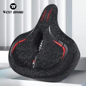 WEST BIKING-Selle de vélo VTT large et confortable, siège d&rsquo;exercice universel, siège de vélo électrique, siège de vélo stationnaire