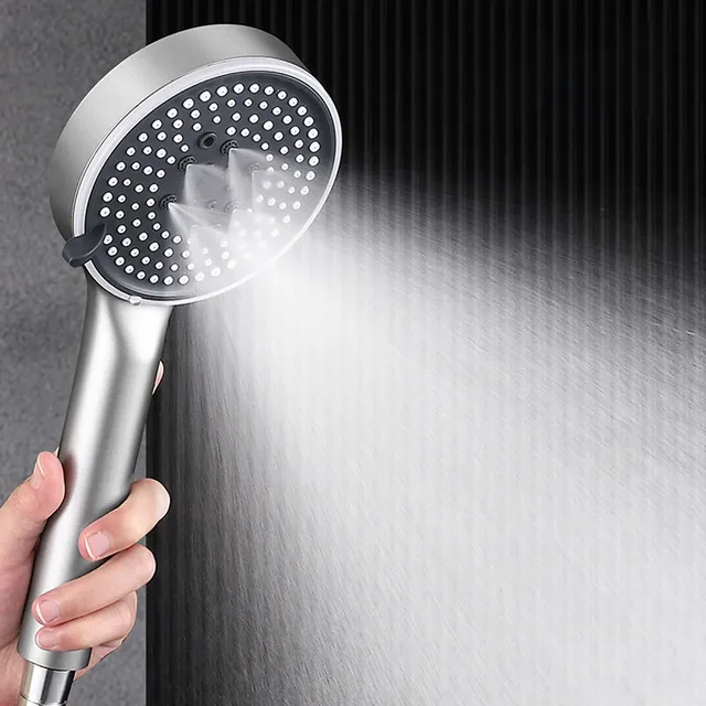 Pommeau de douche rond noir haute pression – vue 3