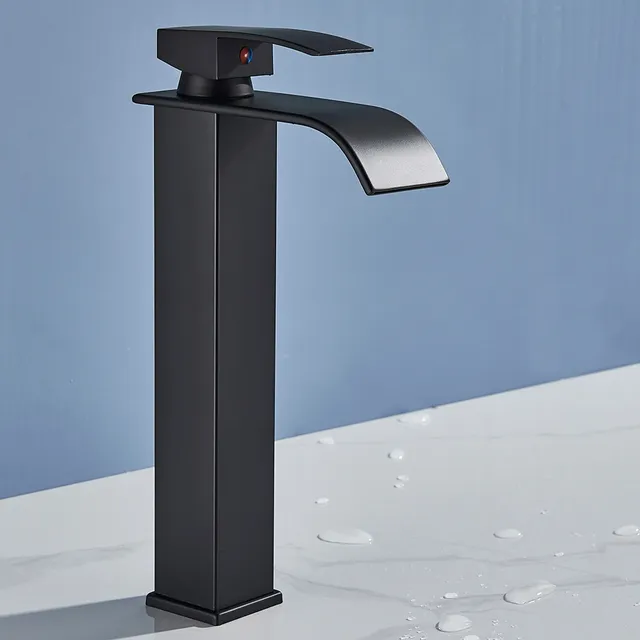 Rozin robinet de lavabo noir mat monté sur le pont grue… – vue 4