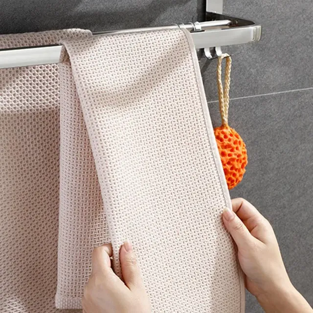 Porte serviettes mural pliable inoxydable chromé mat… – vue 4