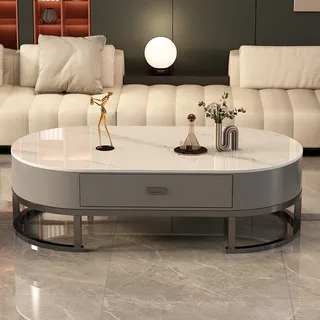 Table Basse à tiroir organisateur ovale avec rangement