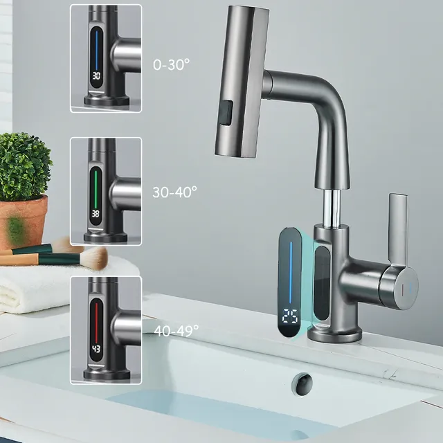 Robinet de lavabo à affichage numérique de la température – vue 7