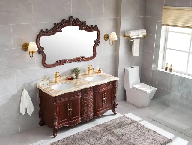 Armoire de salle de bain blanche européenne – vue 3