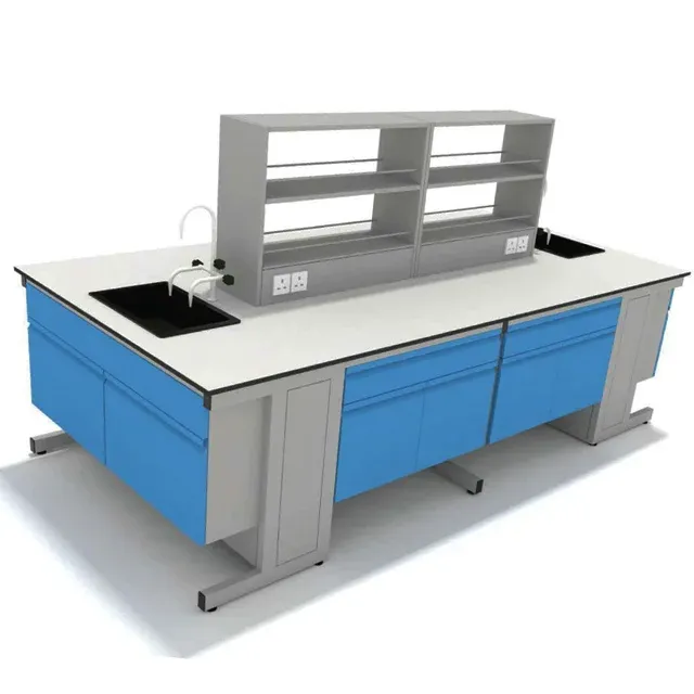 Paillasse laboratoire îlot doubleface plantravail blanc… – vue 2