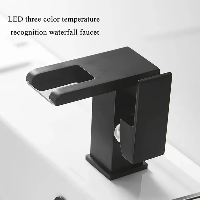 Robinet de lavabo noir LED de luxe – vue 5