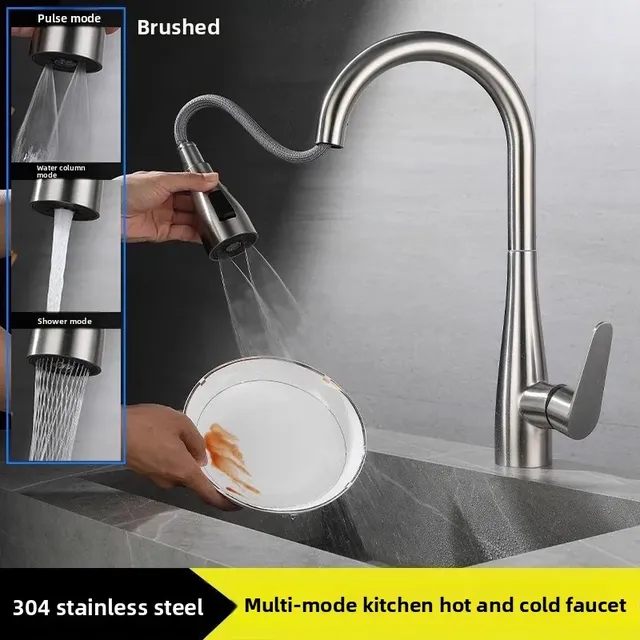 Robinet extractible de cuisine brossé – vue 2