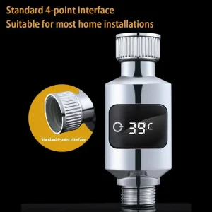 Pommeau de douche avec affichage LED, moniteur de température de l&rsquo;eau, compteur domestique, eau de bain, électricité, Therye.com F/05 ets