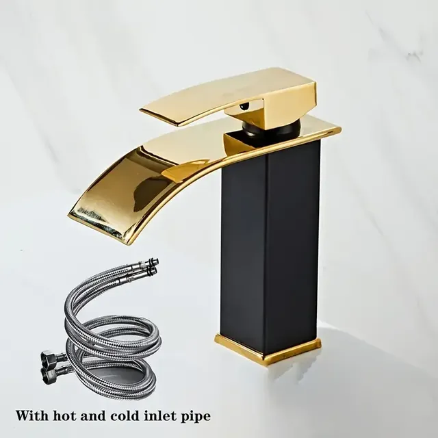 Robinet cascade de luxe noir blanc or avec tuyau chaud… – vue 4