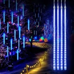 LED pluie de météores lumières étanche chute de pluie fée chaîne lumière pour jardin vacances fête Patio décor