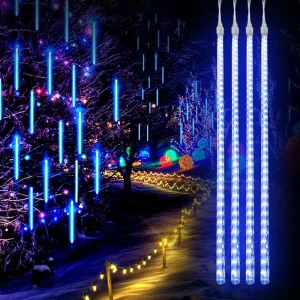 LED pluie de météores lumières étanche chute de pluie fée chaîne lumière pour jardin vacances fête Patio décor