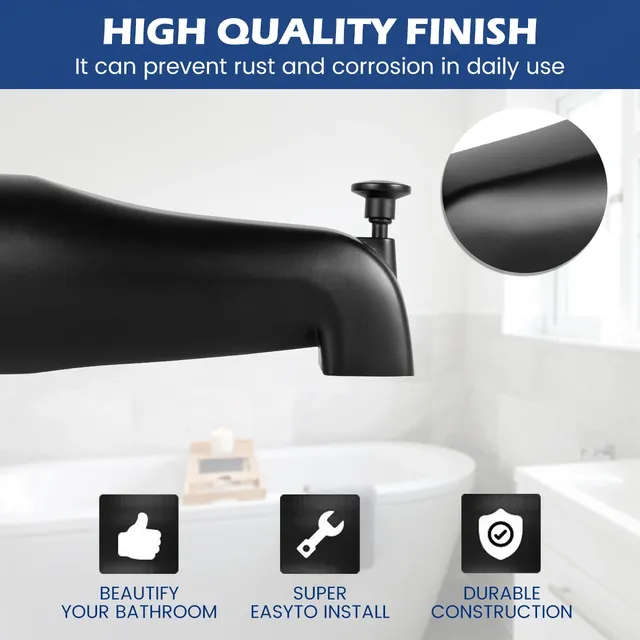 Bec baignoire mural noir mat courbé alliage zinc… – vue 4