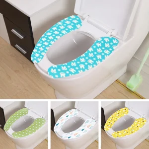 Housse de siège de toilette imperméable, douce et lavable, tapis d’outil de fermeture, coussin de salle de bain, siège de toilette, Bidet, accessoires Housse de siège de toilette imperméable, douce et lavable, tapis d’outil de fermeture, coussin de salle de bain, siège de toilette, Bidet, accessoires