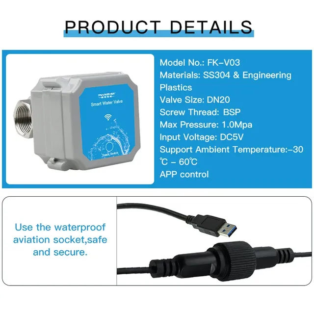 Vanne d'eau Wifi Tuya – vue 5