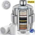 Filtre à charbon actif pour douche à haut rendement, 15-20 étapes, élimine le chlore, les métaux lourds, douches filtrées, pomme de douche Softe