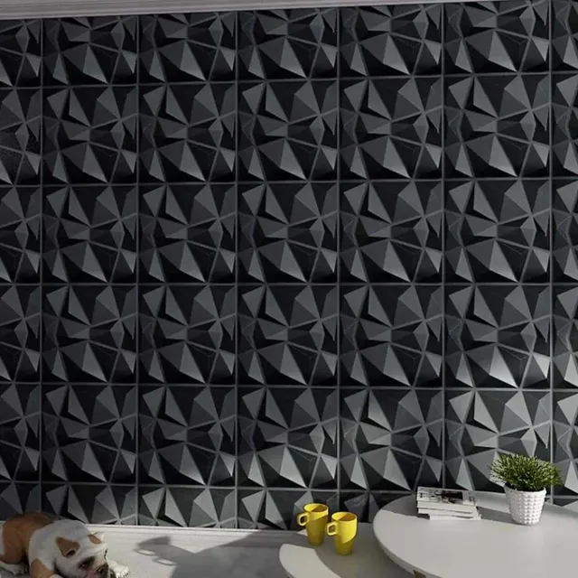 Panneau mural 3D blanc en mousse de brique – vue 2