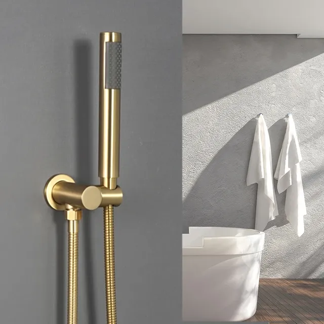 Pommeau de douche à main en laiton doré brossé – vue 4
