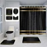 Ensemble de salle de bain de luxe noir et or