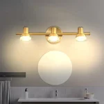 LED moderne miroir avant lumière 3/4 têtes cuivre couleur native rotatif salle de bain lampe chambre vanité éclairage intérieur Led Lustre