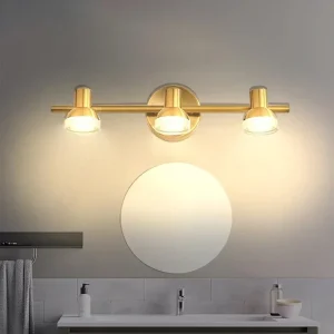 LED moderne miroir avant lumière 3/4 têtes cuivre couleur native rotatif salle de bain lampe chambre vanité éclairage intérieur Led Lustre