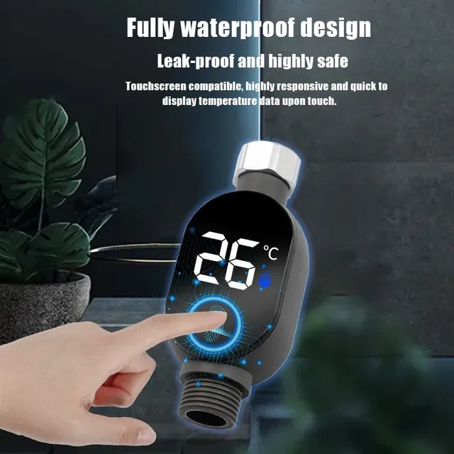 Thermomètre numérique robinet douche écran LED blanc… – vue 2