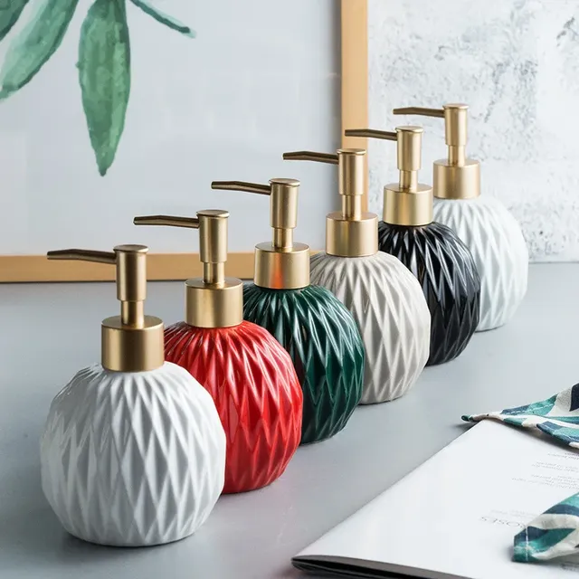 Distributeur savon liquide céramique émaillée pompe… – vue 3