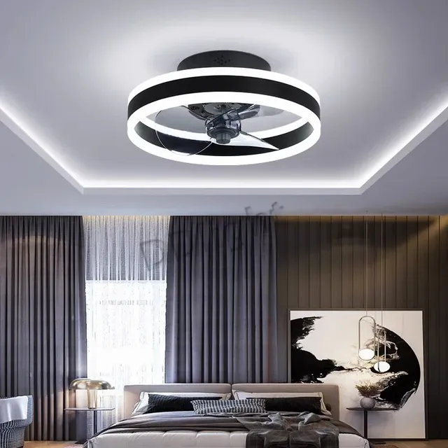 Plafonnier LED avec ventilateur intégré et télécommande – vue 5