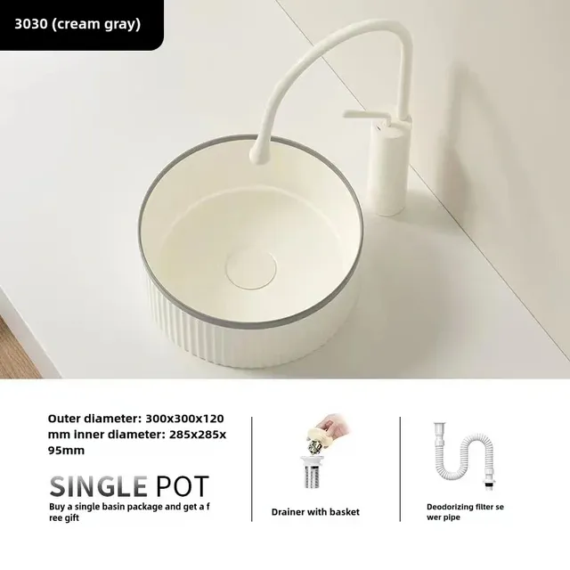 1 grand lavabo de salle de bain en céramique moderne – vue 5