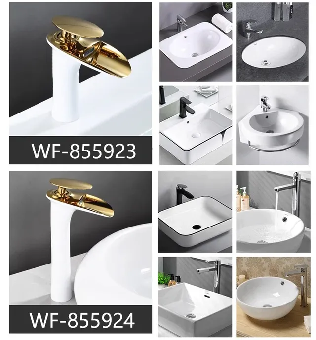 Robinets de lavabo Robinet de salle de bains blanc… – vue 7