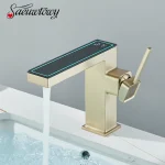 Affichage numérique de bassin HOTemperature, écran d&rsquo;affichage, robinets à poignée unique, eau chaude et froide, installation de réers à trou unique