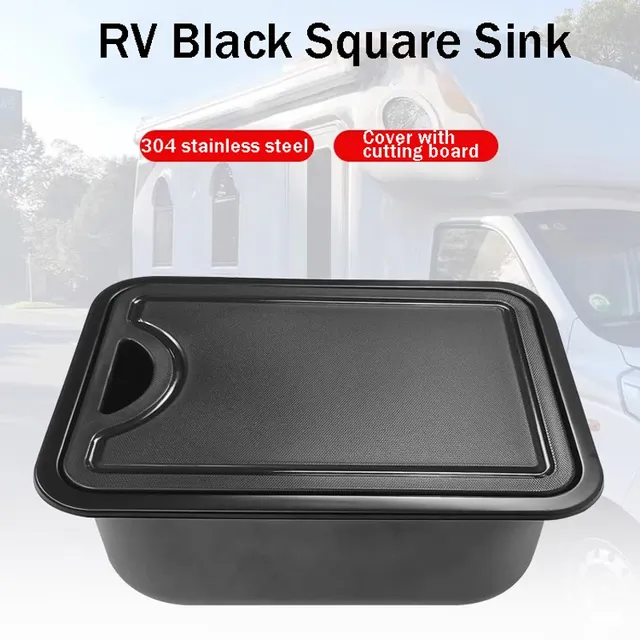 Évier carré cuisine noir inox 304 encastrable mat…
