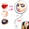 Grand miroir de maquillage éclairé 10x – vue 1