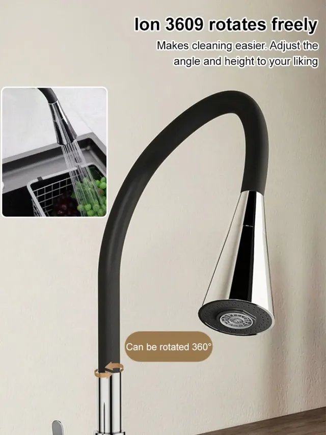 Mitigeur cuisine monocommande bec pivotant 360 douchette… – vue 3