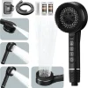 Pommeau de douche filtré suralimenté, réglage à quatre vitesses avec joint d&rsquo;eau, accessoires de salle de bains multifonctionnels pour douche à domicile, 1 pièce