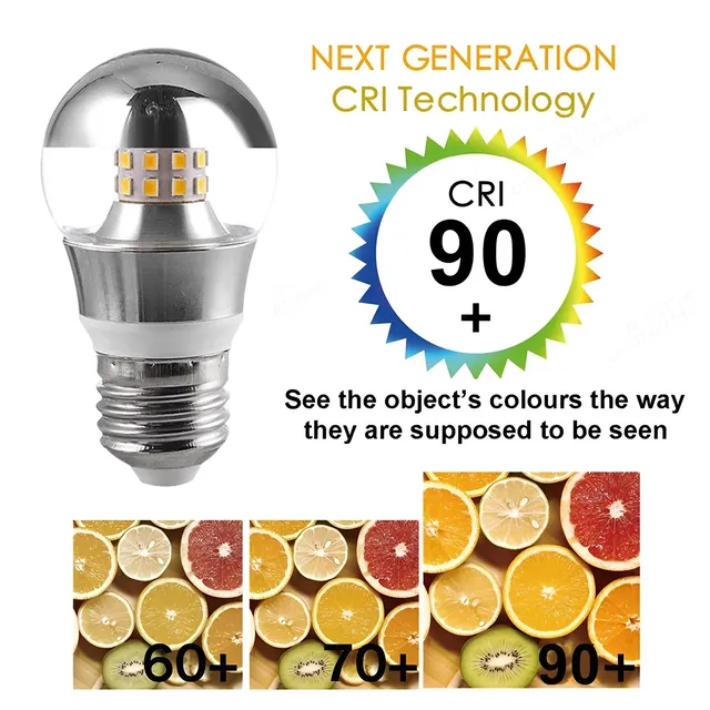 LED miroir ampoule E27 E14 moitié argent filament 5W 7W… – vue 4