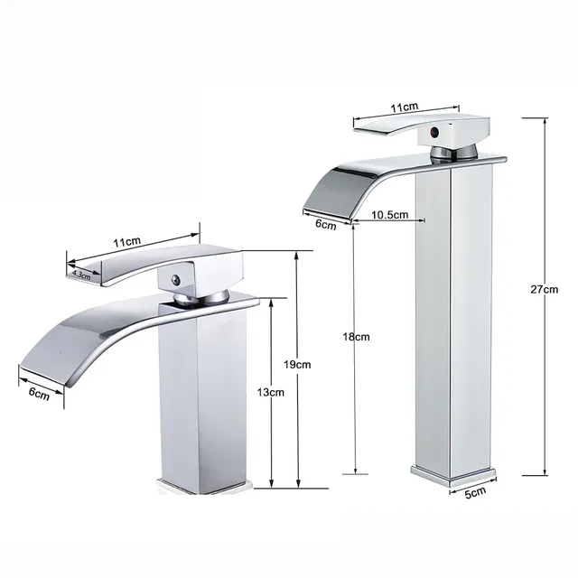 Robinet lavabo laiton monotrou bec plat cascade jet… – vue 7