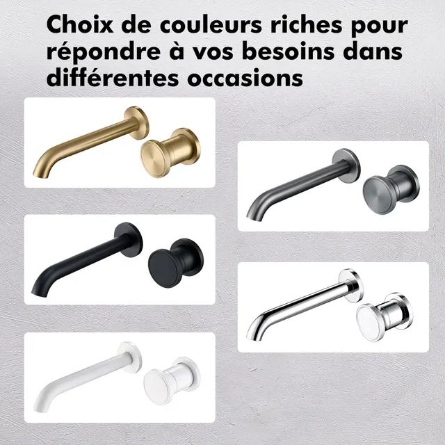 Mitigeur mural lavabo deux trous bec long incurvé… – vue 6