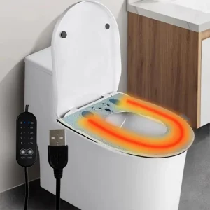 Housse de siège de toilette chauffante USB, lavable, coussin de siège à chauffage rapide et à température constante, hiver