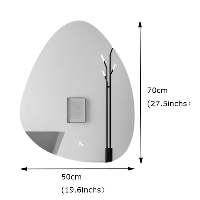 Miroir de salle de bain irrégulier vertical intelligent – vue 5