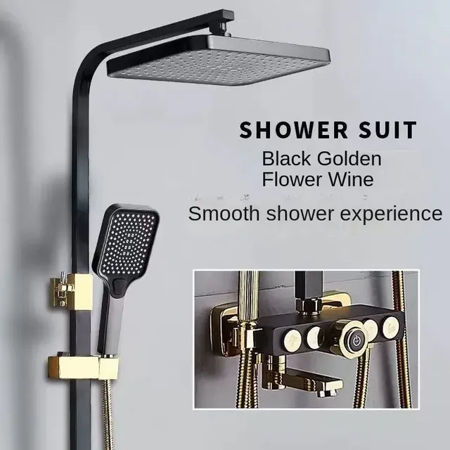 Ensemble de pomme de douche noire de Style européen pour… – vue 3