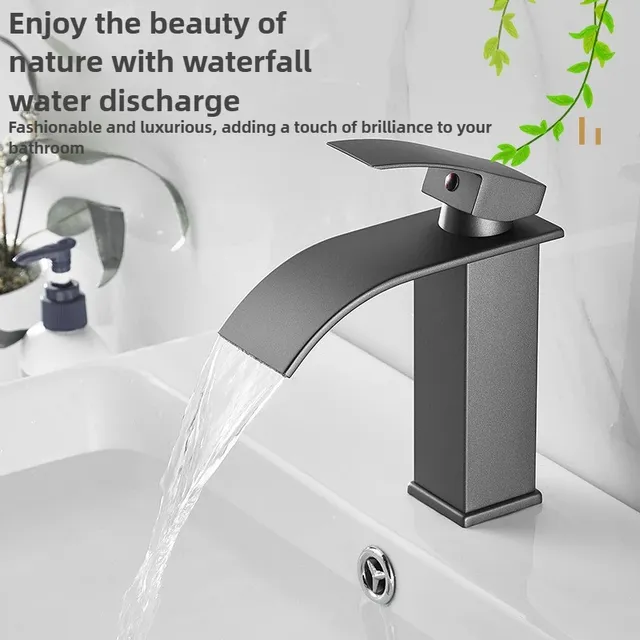 Robinet de lavabo cascade noir mat – vue 4