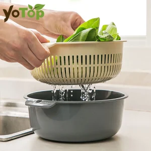 Mir de lavage ménager créatif, double couche, bassin à fruits et légumes, escalier de cuisine, outil de proximité