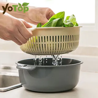 Panier lavage légumes double couche égouttage stockage intérieur lisse…
