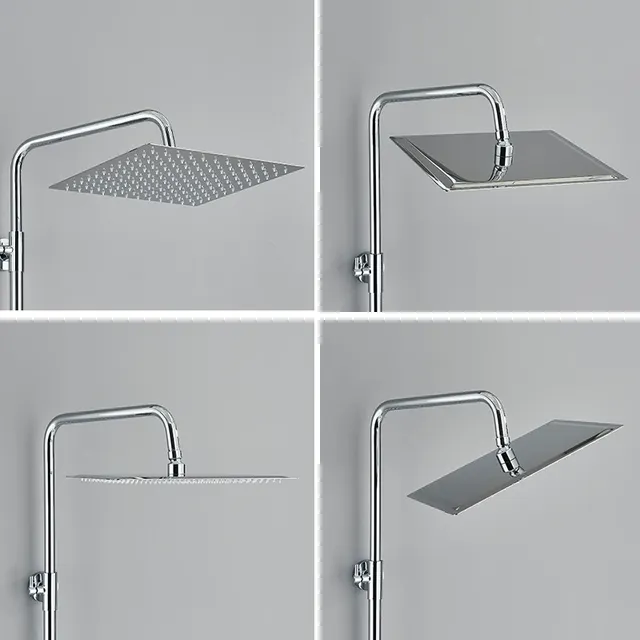 Ensemble de douche à effet pluie simple chromé – vue 3